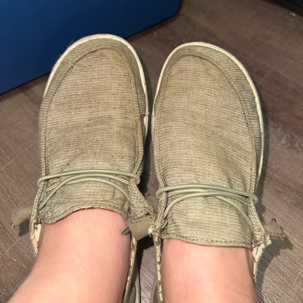 Casual Olive Green Slip-On Shoes